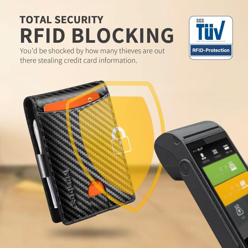 RUNBOX Slim Novelty Wallets for Men RFID Blocking 11 Card Holder Minimalist Small Leather Bifold Men's Front Pocket Wallet Gift Box - Image 5